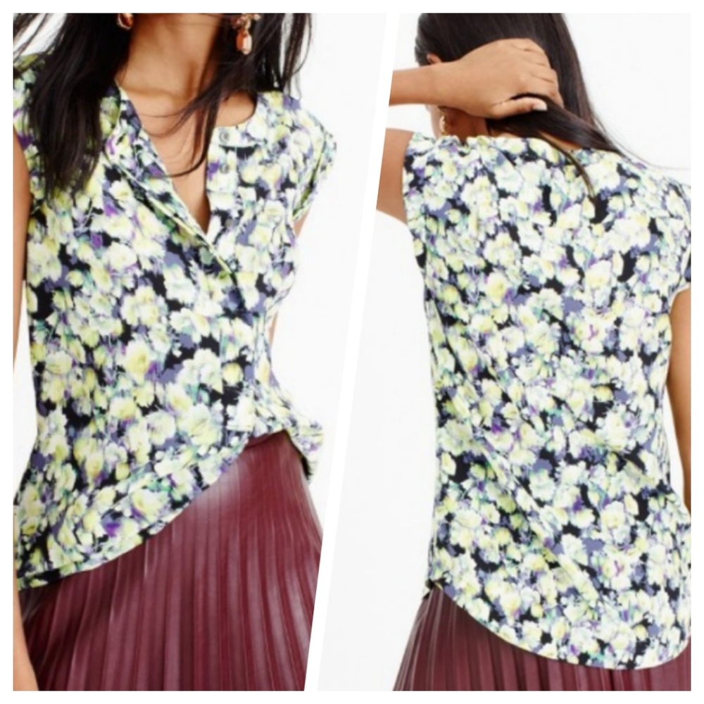 J.crew Women's Silk Drapery Popover Top